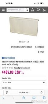 radiátor Korado 22 600 x 1200 mm 4 boční přípojky