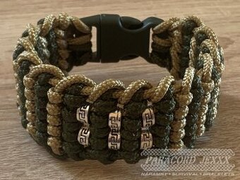 Paracord náramek (20 cm) oliv - bronze