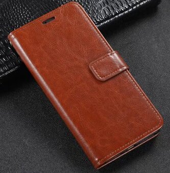 Kožené flipové pouzdro na iPhone + ochranné sklo