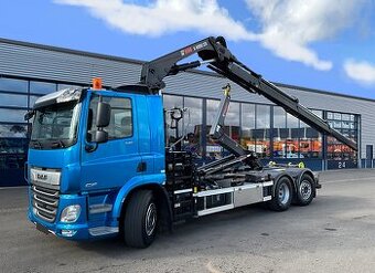 DAF CF340 6x2 - hákový nosič kontejnerů s hydraulickou rukou