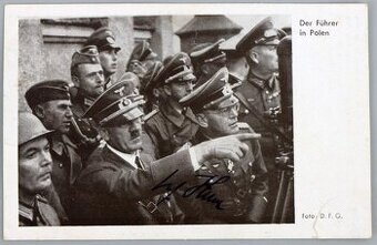 WWII Adolf Hitler podepsaná pohlednice 3. říše