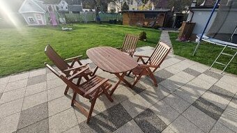 Prodám zahradní set KWA Sweden – stůl + 4 polohovací křesla