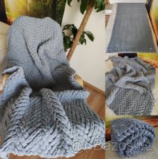 Pletená deka pro dospělé šedá