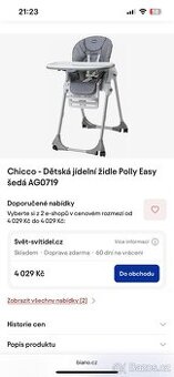 Chicco detska jidelni zidle