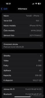 Apple iPhone 16 Pro, 256GB - záruka do 4/2027 - 1