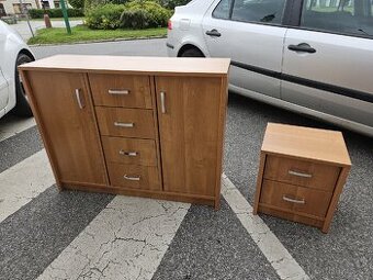 šuplíková komoda (skříňka a noční stolek)