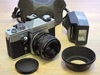 Praktica PLC 3 + 50/1.8 electric MC (M42) + příslušenství