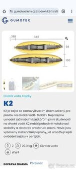 Nafukovací člun gumotex k2
