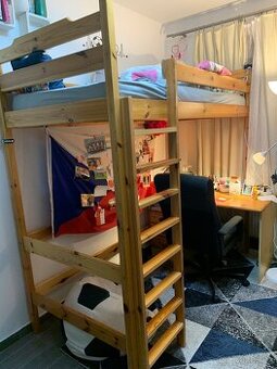 Patrová postel z masivu dřevěná 90x200