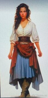 Kostým středověk šenkýřka S/M