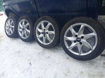Krásná ALU kola Ronal 4x108 R16 zánovní pneu 195/55/16 Dot24