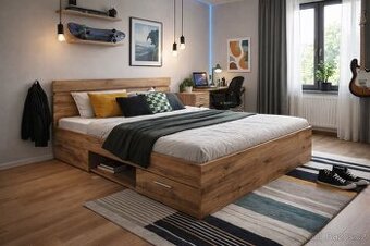 Multifunkční dvoulůžková postel NOVÁ