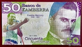 Bankovka 50 Numismas, FREDDIE MERCURY, autor Franck Medina - 1