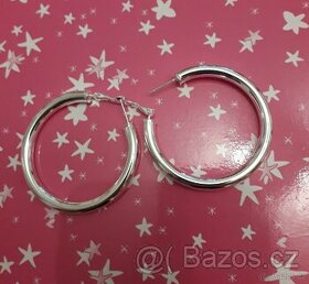 Nové dámské stříbrné náušnice kruhy 925 kruhové velké 5cm - 1