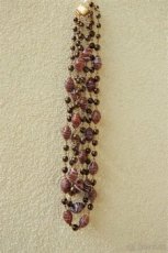 Třířadý náhrdelník  z vinutek a voskových perel - 60.léta