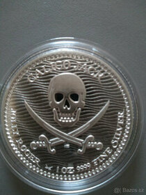 PRODÁM 1 Oz STŘÍBRNOU MINCI SMRTKA - CALICO JACK