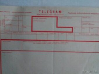 Prodám tiskopis "telegram", pohlednice,,,