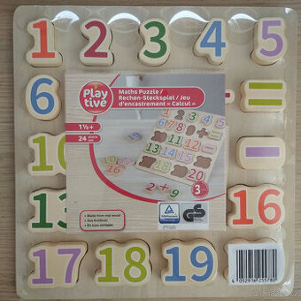 Playtive dřevěné puzzle s čísly NOVÉ