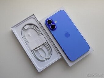 APPLE iPhone 16 128GB Ultramarínový - ZÁRUKA - JAKO NOVÝ