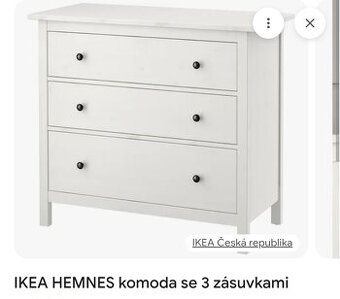 Rezervace Komoda Ikea Hemnes 3 supliky