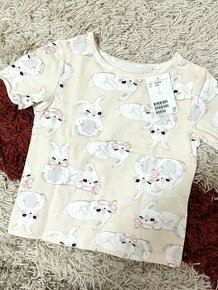 Tričko s králíčkama/ zajíčkama 110/116