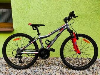 Značkové dětské kolo Author 24" (stříbrná/červená)