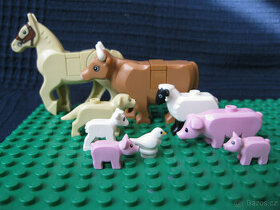 Lego zvířata slůně,kráva,ovce, jehně,sele,ptáček,pes - 1