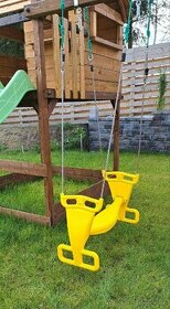 Dvousedadlová houpačka Duo Seater žlutá vč.kladky - 1