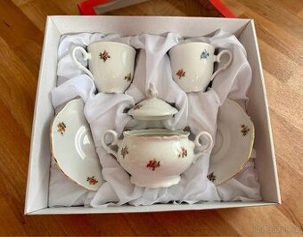 Nová porcelánová kávová souprava s cukřenkou