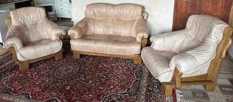 Rustikální dubová světlá sedací souprava, 4982