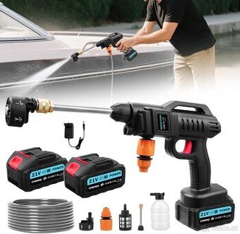 Výkonná aku myčka 21V, 62barů, 2 baterie/vysokotlaký čistič