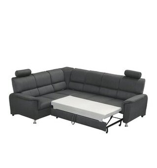 Rohová sedačka rozkládací levá šedá