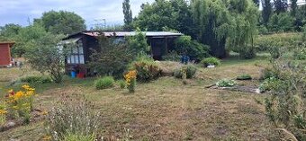 Zahrada s útulnou chatkou a prostornou pergolou