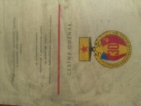 Odznak Čestný , Podpis - Štrougal ,Ústredná Rada Odborov - 1