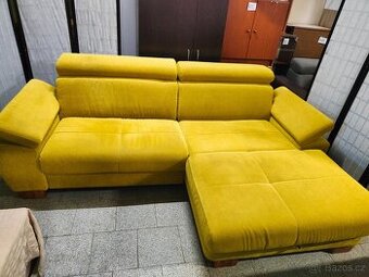 Sedačka rohová žlutá s úložným prostorem