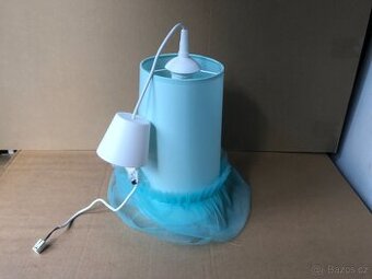 Dětský lustr na lanku BALLET 1xE27/60W/230V modrý