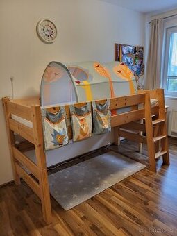 Dětská zvýšená postel/ patrová postel Gazel Sendy - masiv