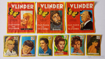 Sada 145 zápalkových nálepek 1966 – filmové hvězdy