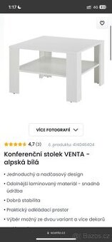 Konferenční stolek bílý