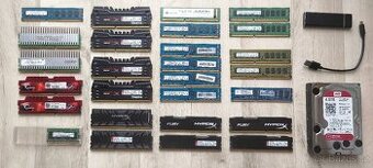 HD 4TB, SSD 250GB, dále DDR4 a DDR3 RAM pro PC, poradím