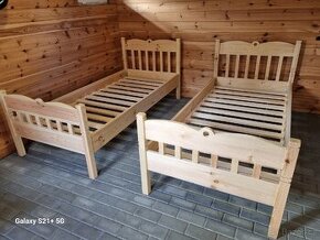 Dřevěná rustikální postel 90/200cm