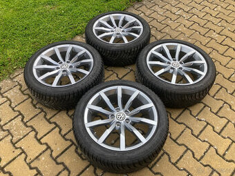 Alu disky 5x112 R18 VW Passat zimni pneu 235/45/18