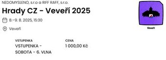 Hrady.cz Veveří - sobota 9. 8. (2 lístky)