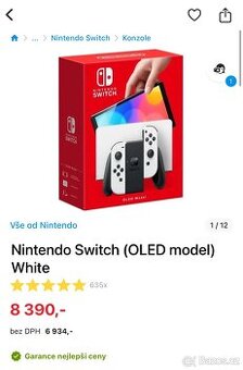 🎮 Nintendo Switch OLED – téměř nové + 256GB karta, 2 páry J