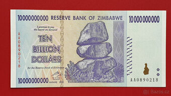 Bankovka ZIMBABWE 10 miliard/billion Dolar rok 2008 UNC