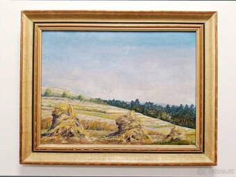 Obraz Schnurmacher, Šumavské žně, olej 52x65