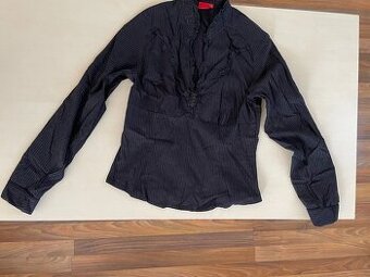 Stříbrný proužek halenka s volánkem, vel M, Livre