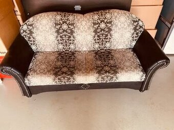 Pohovka, sedačka - látka a umělá kůže, délka 185cm