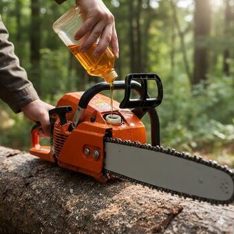 Olej na mazání lišty u pily.