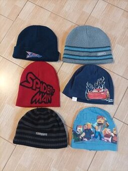 Chlaplecké podzimní/jarní a zimní čepice vel. 5-9let